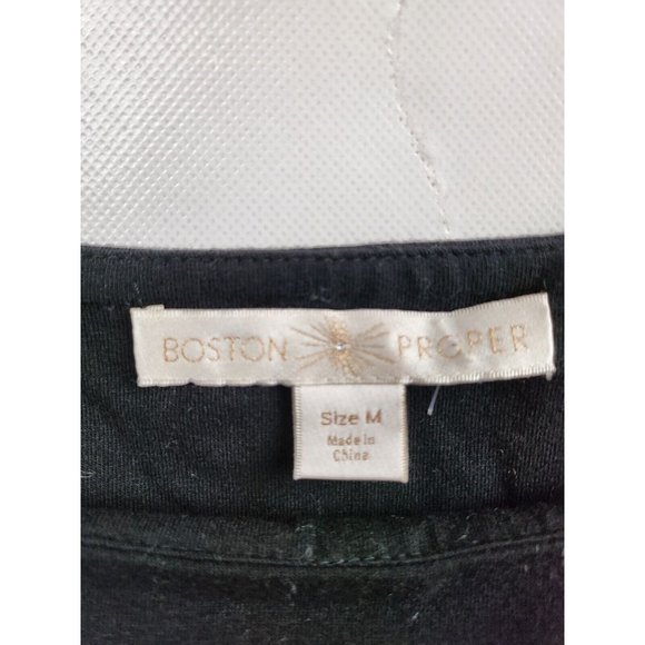 Boston Proper Black Cold Shoulder Square Neck Long Sleeve Top Size Medium - Picture 4 of 7